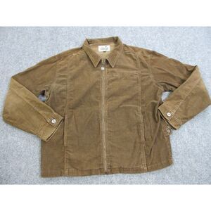 VINTAGE Levis Jacket‎ Mens Large Brown Corduroy Silver Tab Zip Trucker Coat